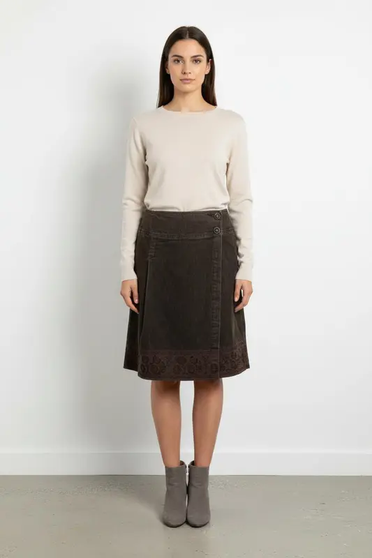 Jupe Trapèze Marron - Taille XL/42