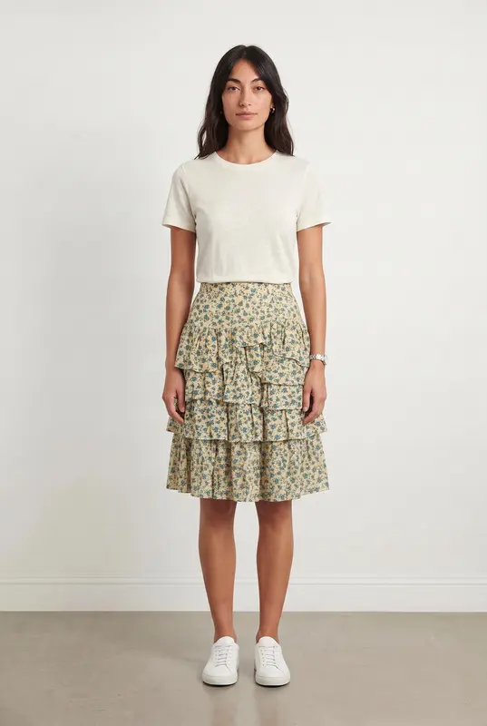 Jupe Volantée Multicolore - Taille XS/34