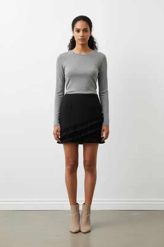 Jupe Volantée Noire - Taille XS/34