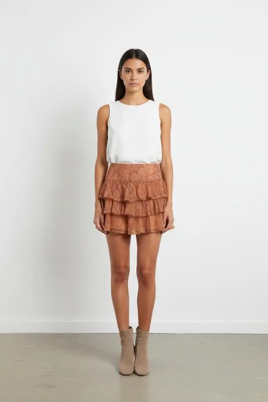 Jupe Volantée Rose - Taille L/40