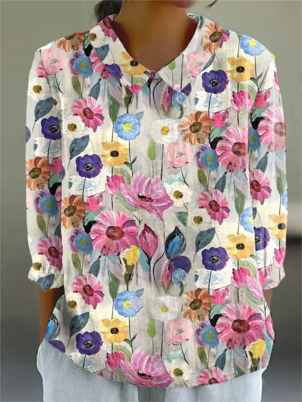 Kátia - Blouse Fleurie Éclatante