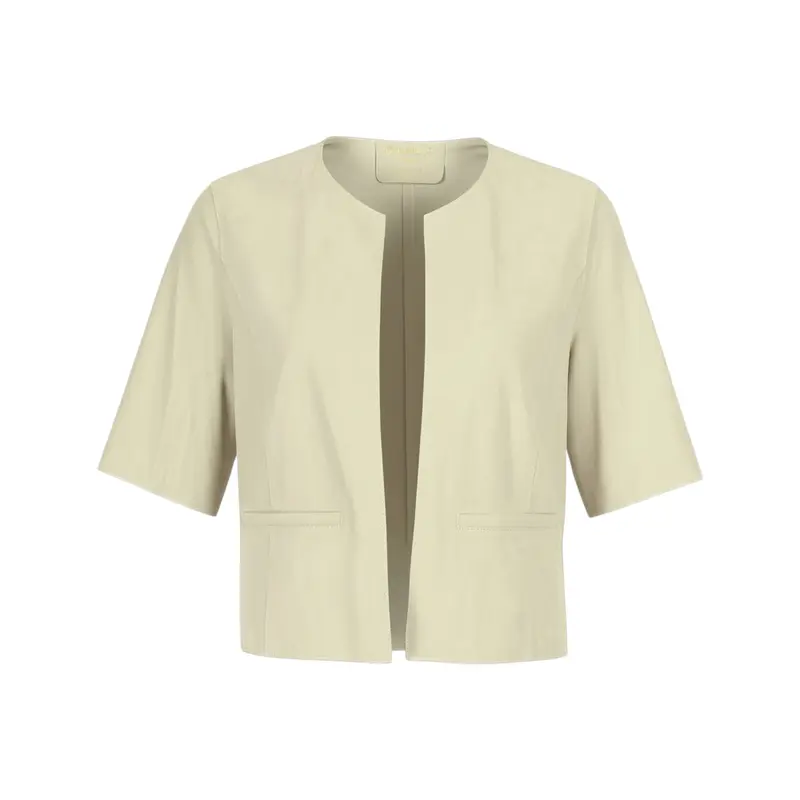 KEIRA (REF. 65204) IVOIRE- VESTE MANCHES COURTES EN CHEVRE VELOURS
