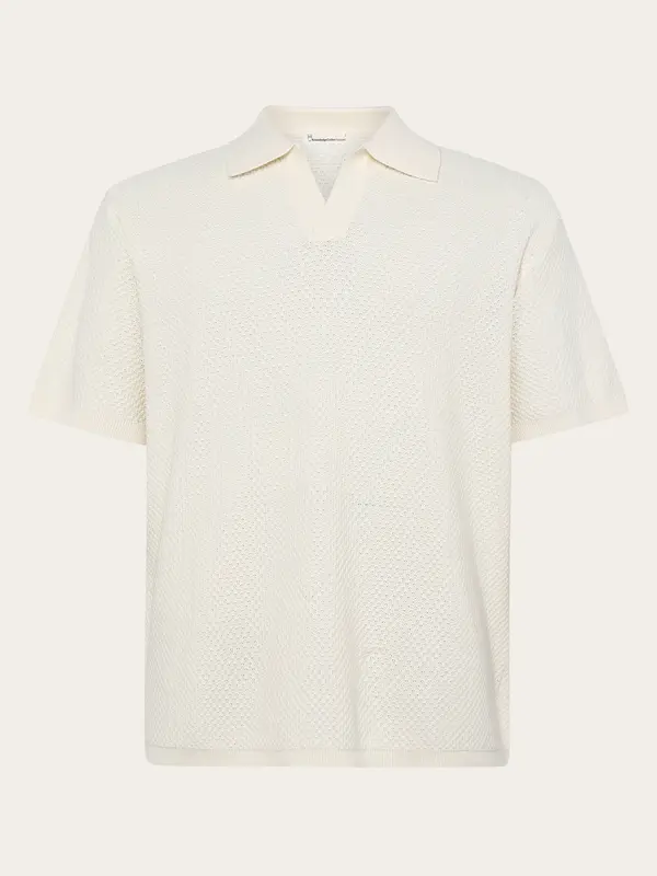 Knitted polo - Egret
