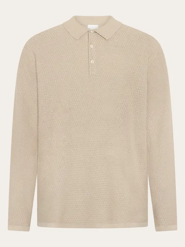 Knitted polo - Light feather gray
