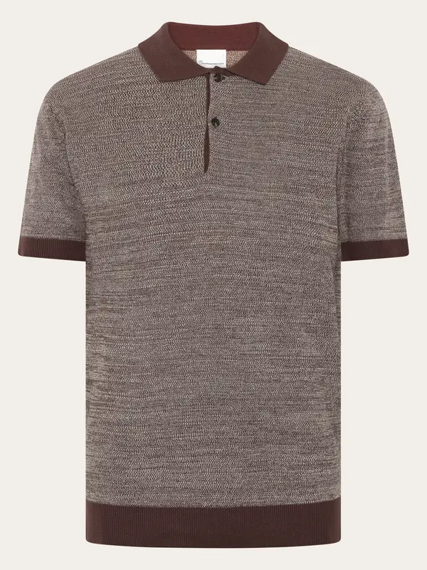 Knitted polo - Shaved Chocolate
