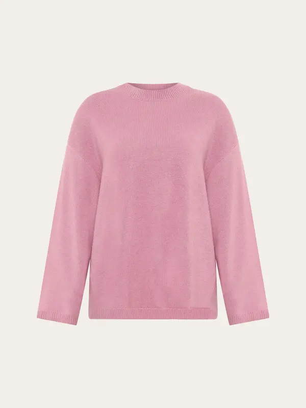 Lambswool crew neck sweater - Orchid Haze