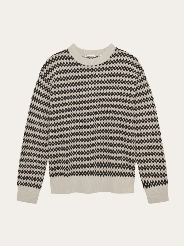 Lambswool jacquard sweater - Brown