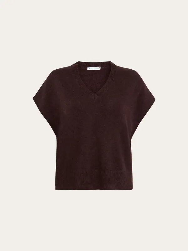 Lambswool knit vest - Chocolate Torte