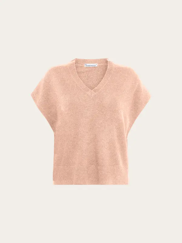 Lambswool knit vest - Kelp melange