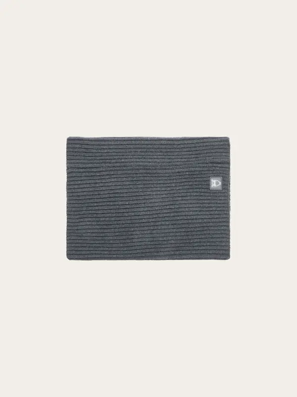 Lambswool rib snood - Dark Grey Melange