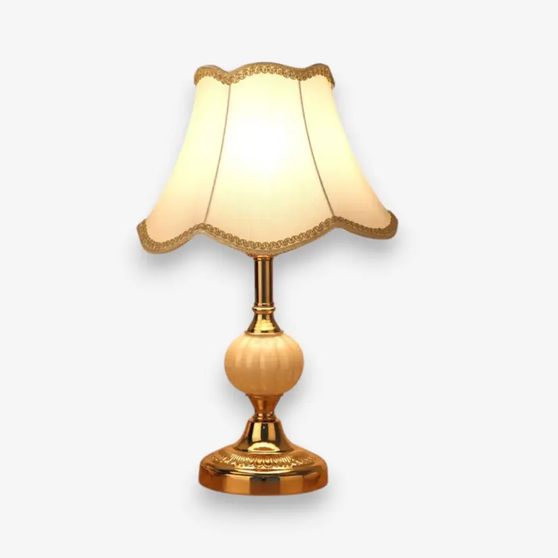 Lampe de table en verre chromé motif floral