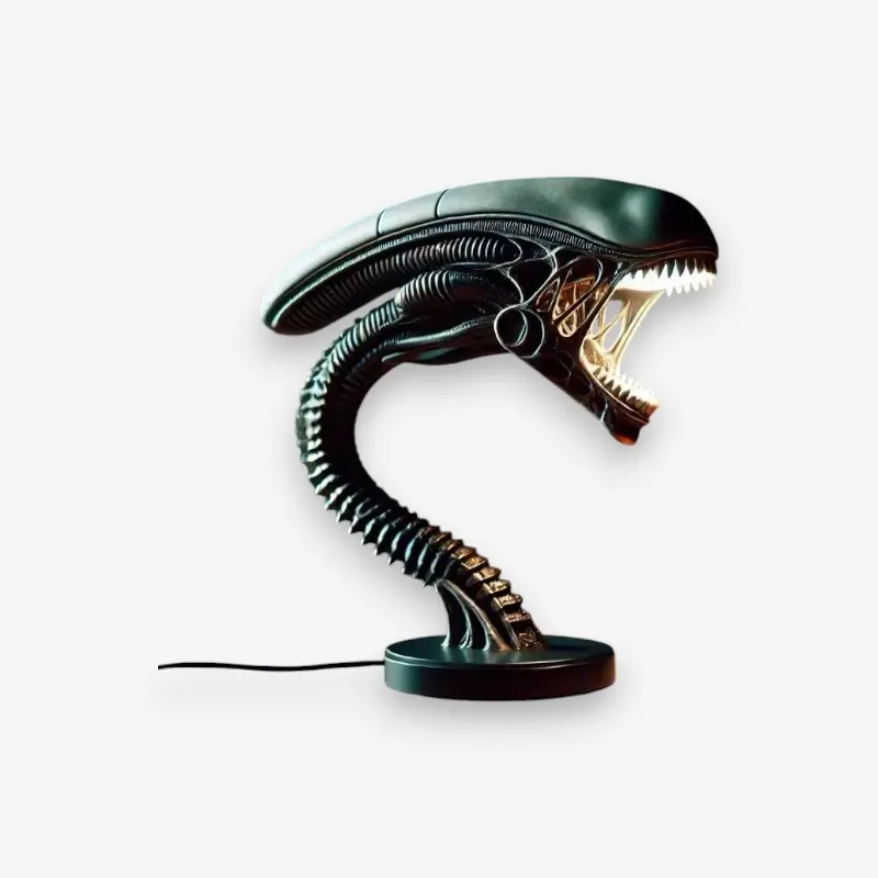 Lampe de table LED créature extraterrestre en résine