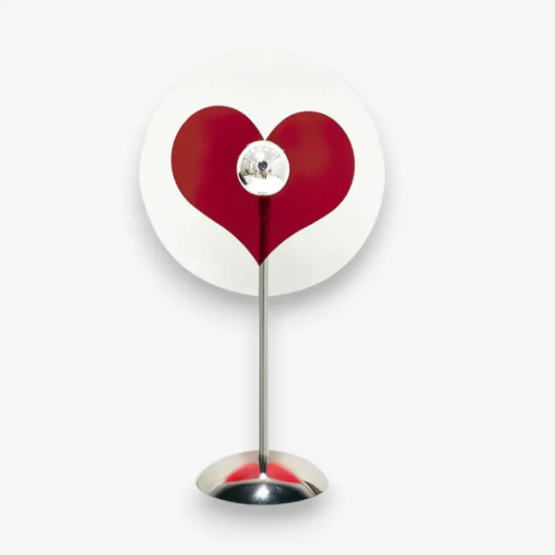 Lampe de table LED rechargeable cœur style ventilateur