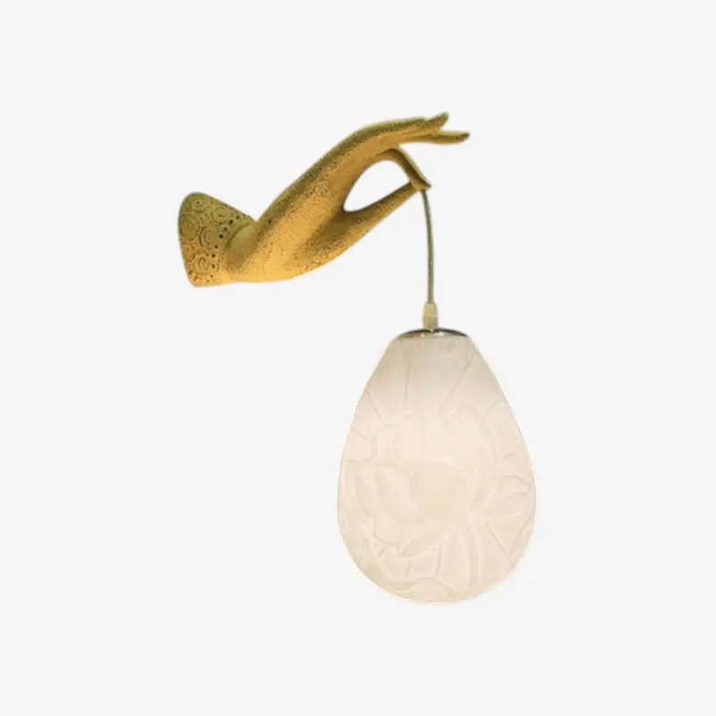 Lampe murale LED forme de main avec sphère lumineuse