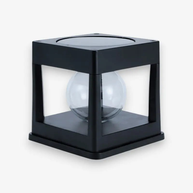 Lampe pilier LED extérieure en forme de boîte
