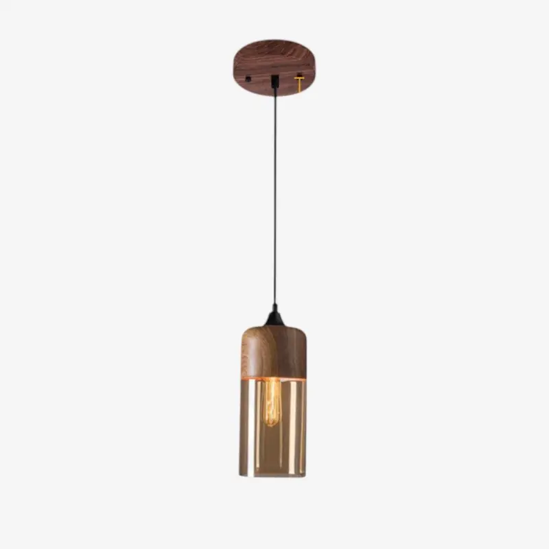 Lampe suspendue LED de plafond au design artistique en bois
