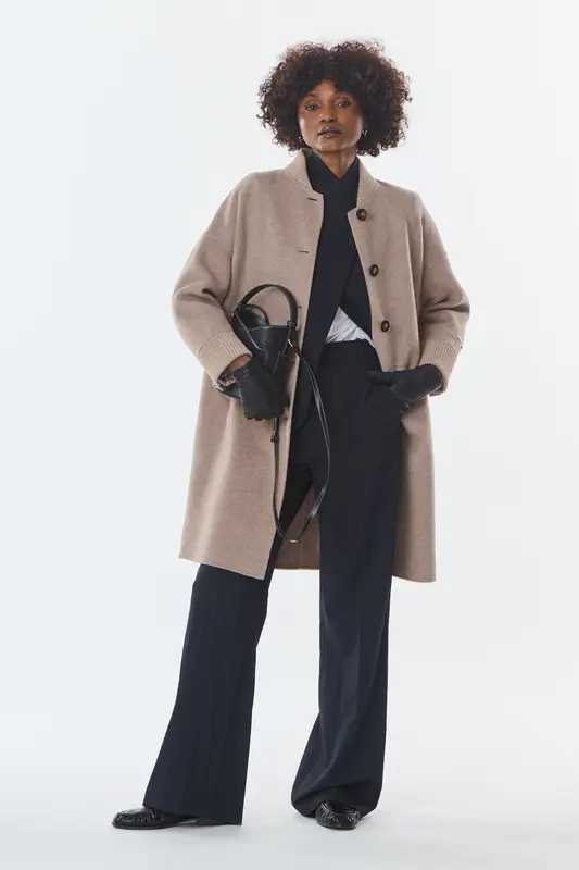 LAURELINE - Manteau en laine et cachemire mélangés