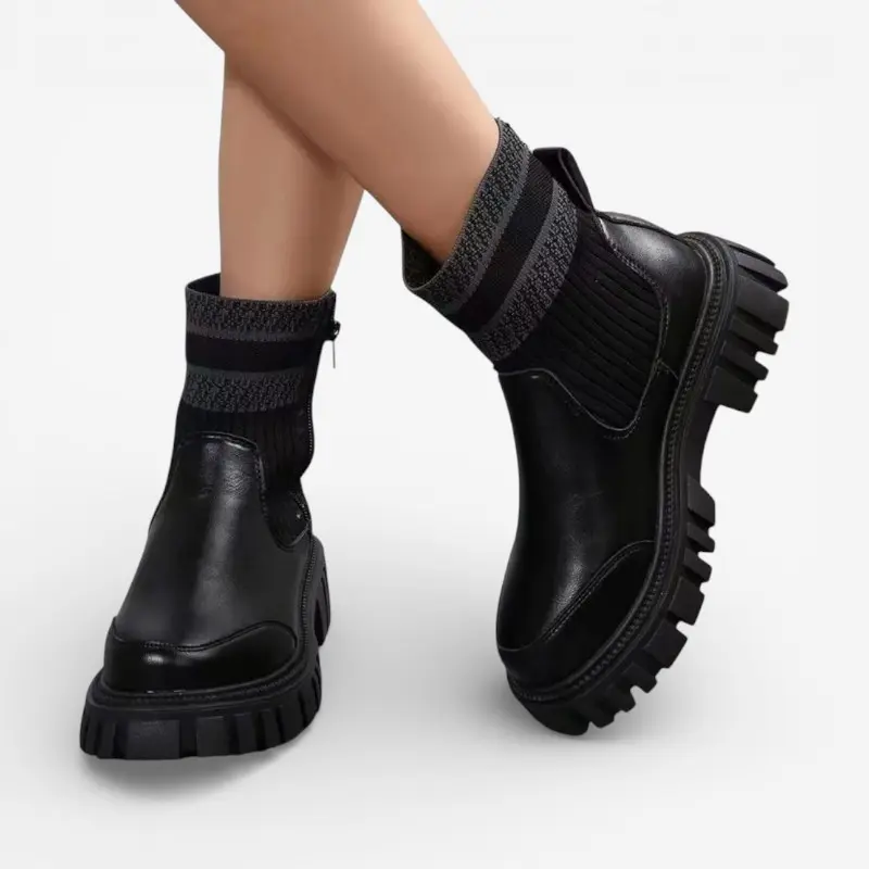 Lauren – Bottes à semelle épaisse et fermeture éclair latérale
