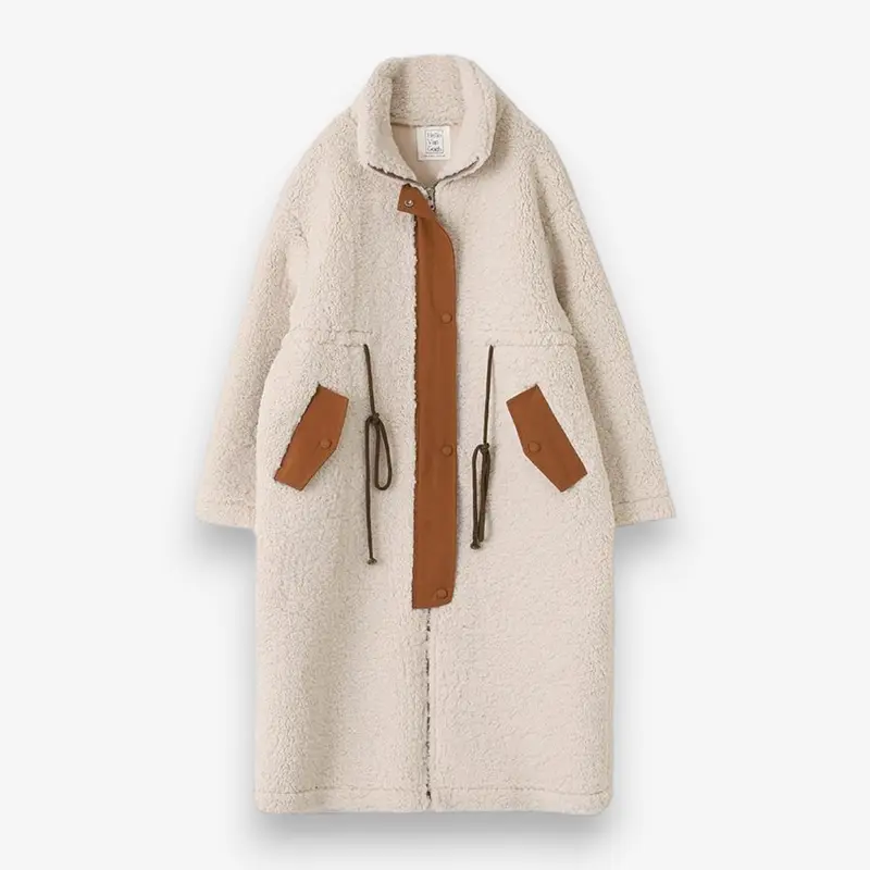 Layla – Manteau ample à manches longues avec col montant et poches