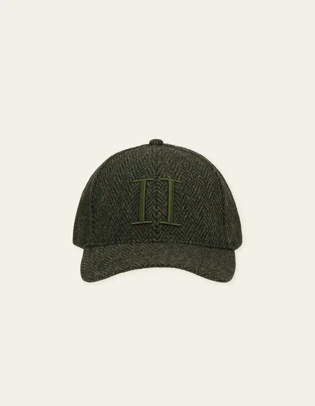 Les Deux CORE HERRINGBONE BASEBALL CAP Rifle Green