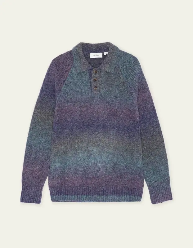Les Deux GRADIENT KNITTED POLO Spiced Plum Purple