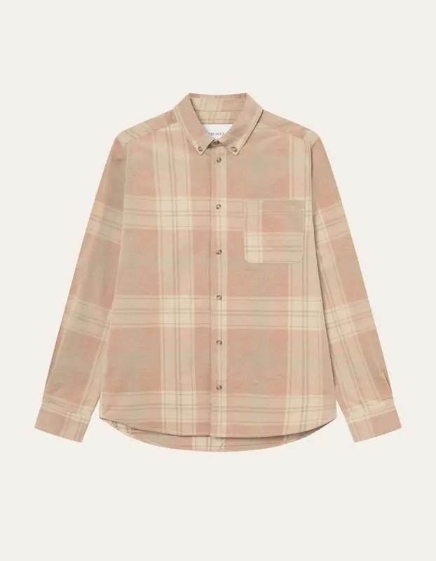 Les Deux Kash Check Corduroy Shirt Dark Sand