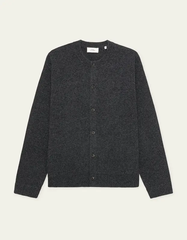 Les Deux KNITTED ROUNDNECK CARDIGAN Charcoal Melange