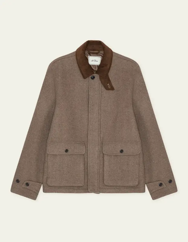 Les Deux MELANGE WOOL JACKET Dark Sand Melange