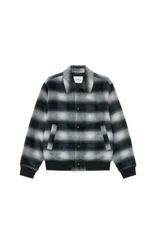 Les Deux SHADOWCHECK VARSITY JACKET Black