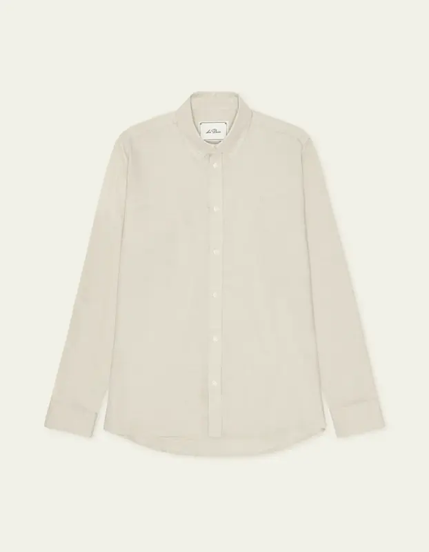 Les Deux SOFT FLANNEL SHIRT Oyster Gray White