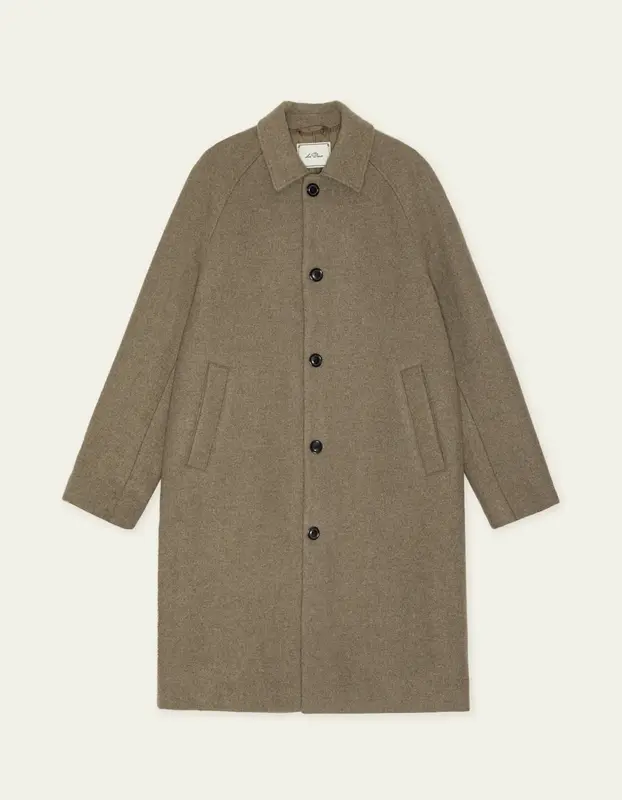 Les Deux SOLID WOOL COAT Dark Sand Melange