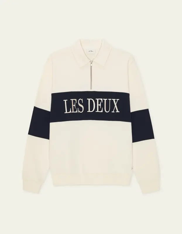 Les Deux ZIPPER RUGBY SWEATSHIRT Ivory