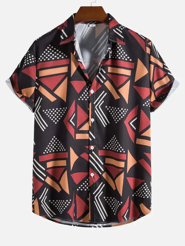 Liam - Chemise à imprimé triangulaire géométrique