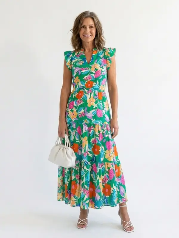 Lila - Robe Midi Fleurie