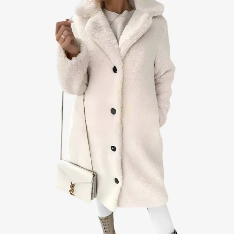Liliana – Manteau à manches longues avec col rabattu et fermeture à boutons