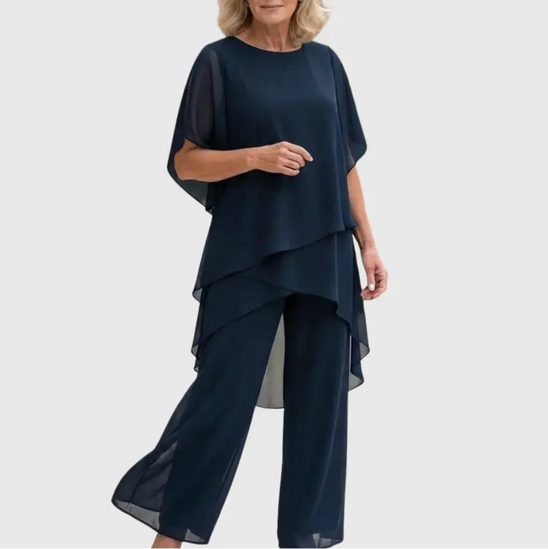 Linda - Ensemble Élégant À Jambes Larges