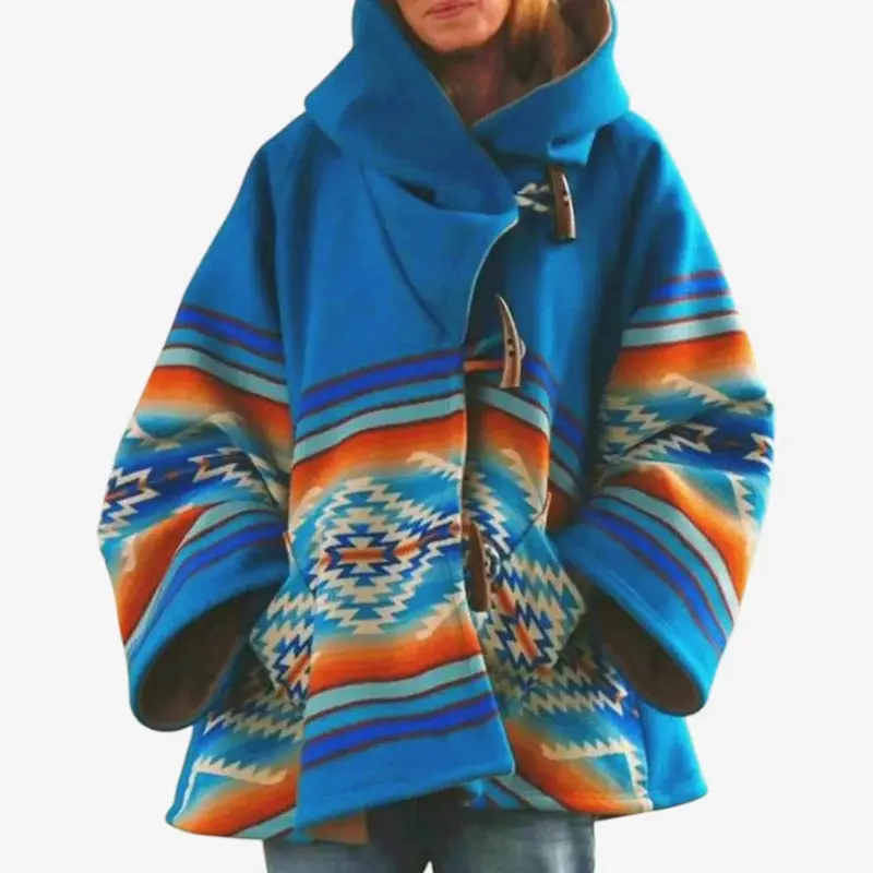 Linda – Manteau imprimé à manches longues avec poches