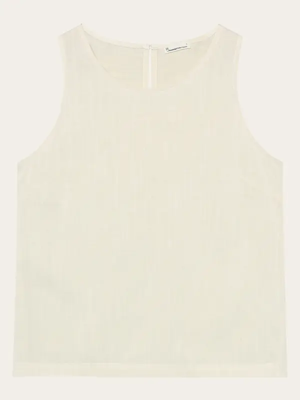 Linen blend top - Egret