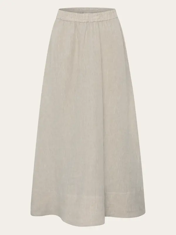 Linen maxi skirt - Yarndyed Light feather gray