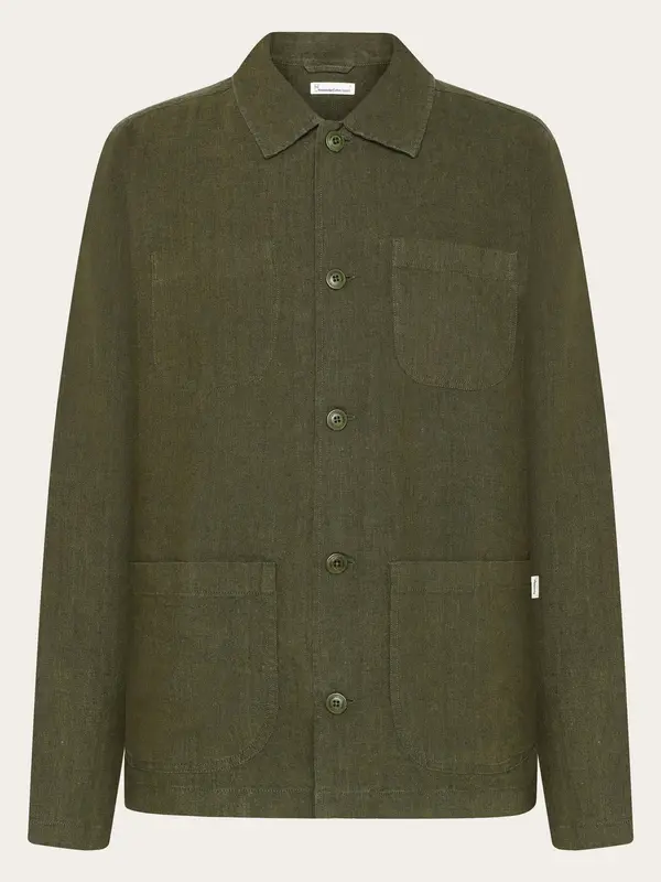 Linen overshirt - Burned Olive
