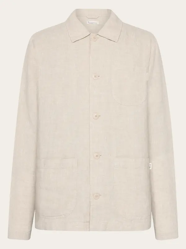 Linen overshirt - Yarndyed Light feather gray