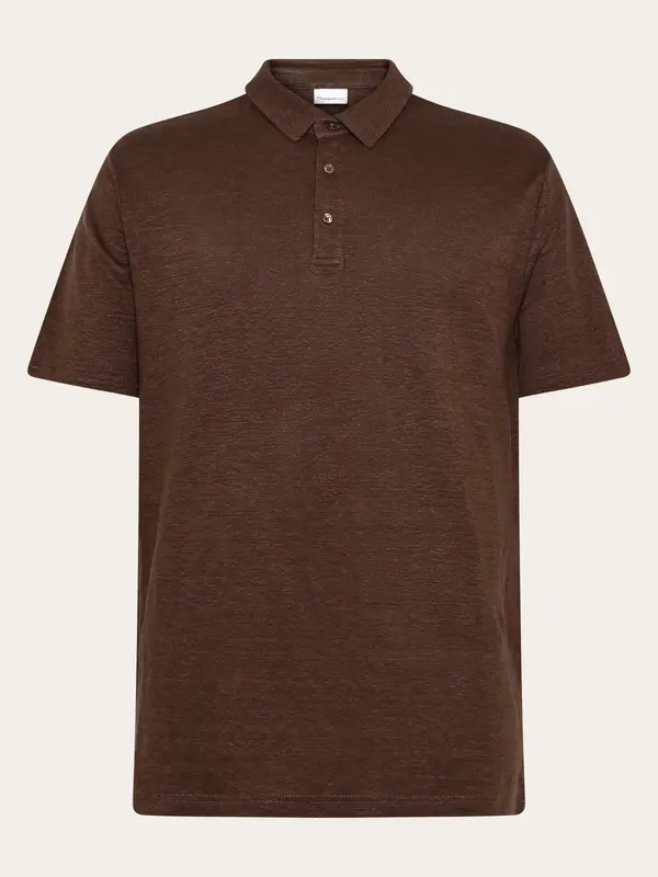 Linen polo - Shaved Chocolate