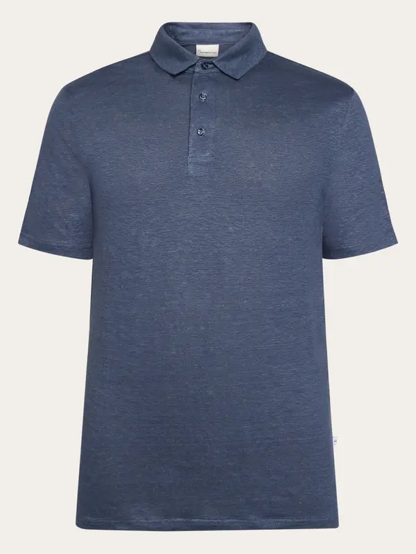 Linen polo - Vintage Indigo