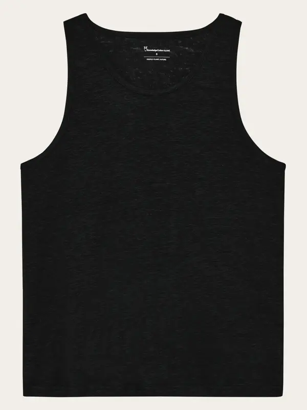 Linen tank top - Black Jet