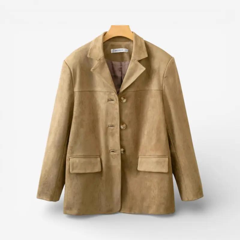 Liriel – Blazer boutonné à manches longues et poches avant