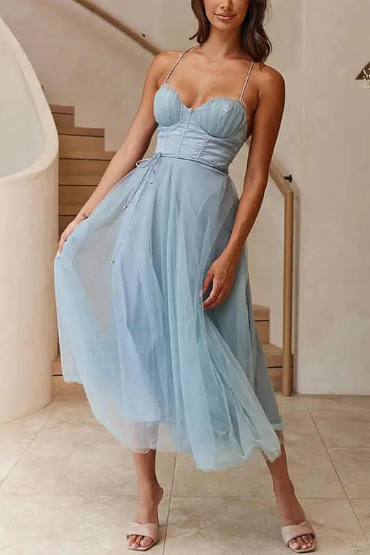 Livia - Robe longue dos nu à lacets