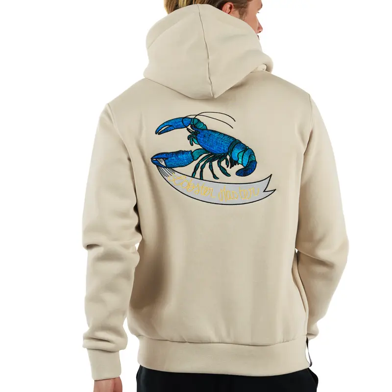 LOBSTER ECRU | Mens Cotton Hoodie