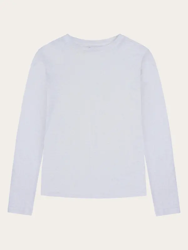 Long sleeve linen t-shirt - GOTS/Vegan - Bright White