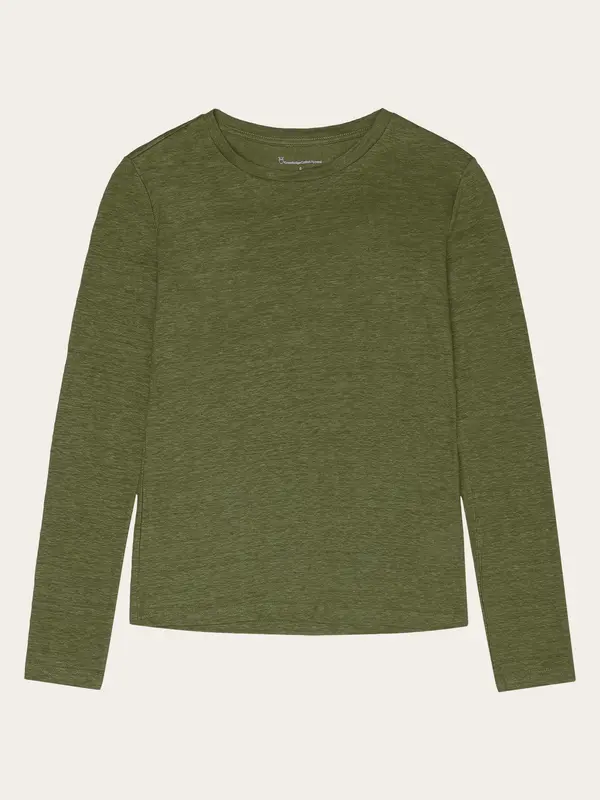 Long sleeve linen t-shirt - GOTS/Vegan - Forest Night