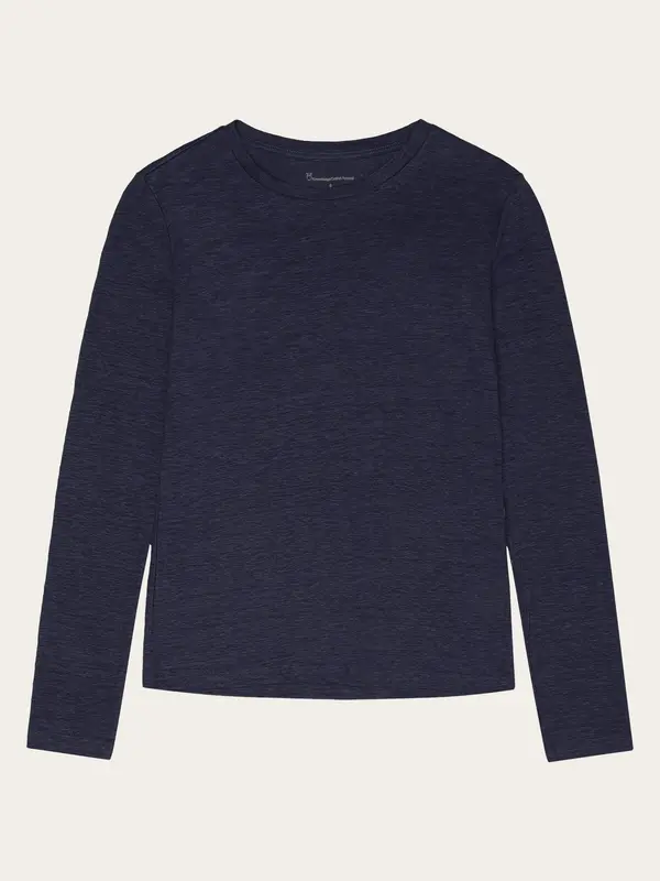 Long sleeve linen t-shirt - GOTS/Vegan - Total Eclipse